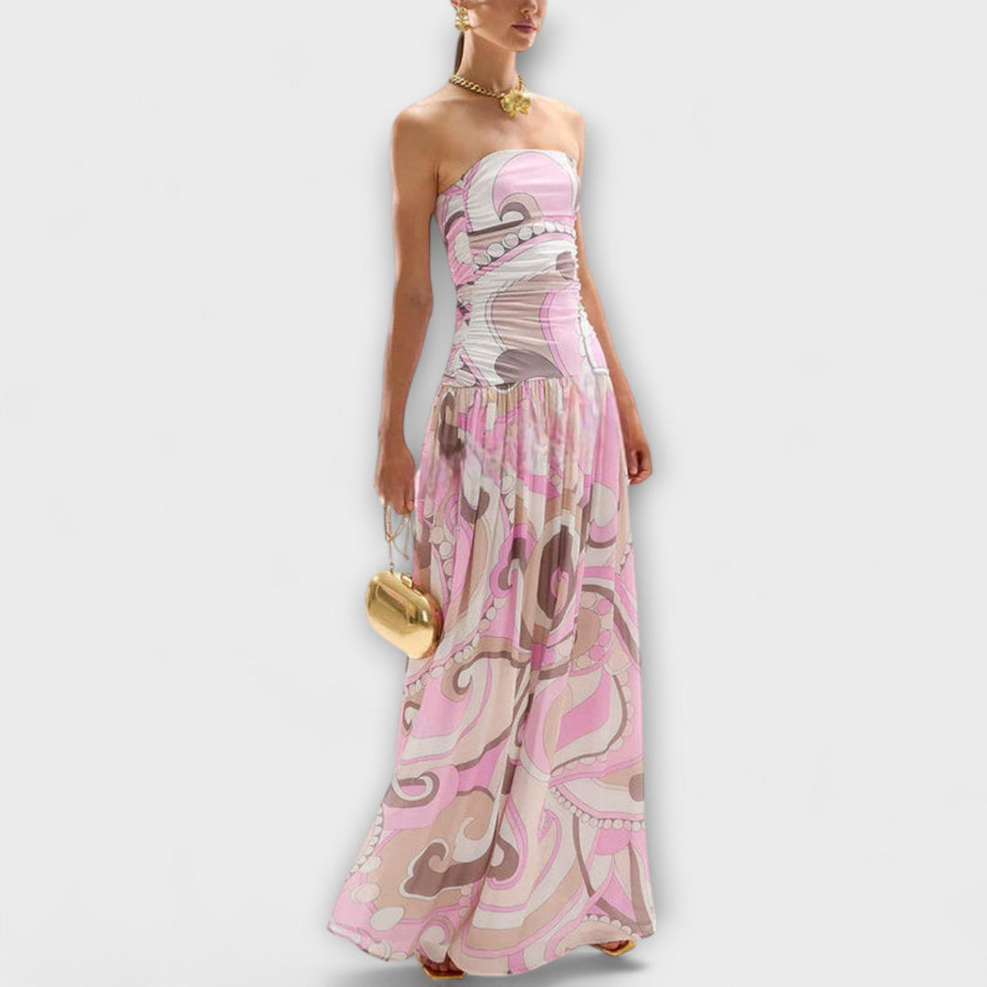 Tatum - Stunning Pastel Off-Shoulder Maxi Dress