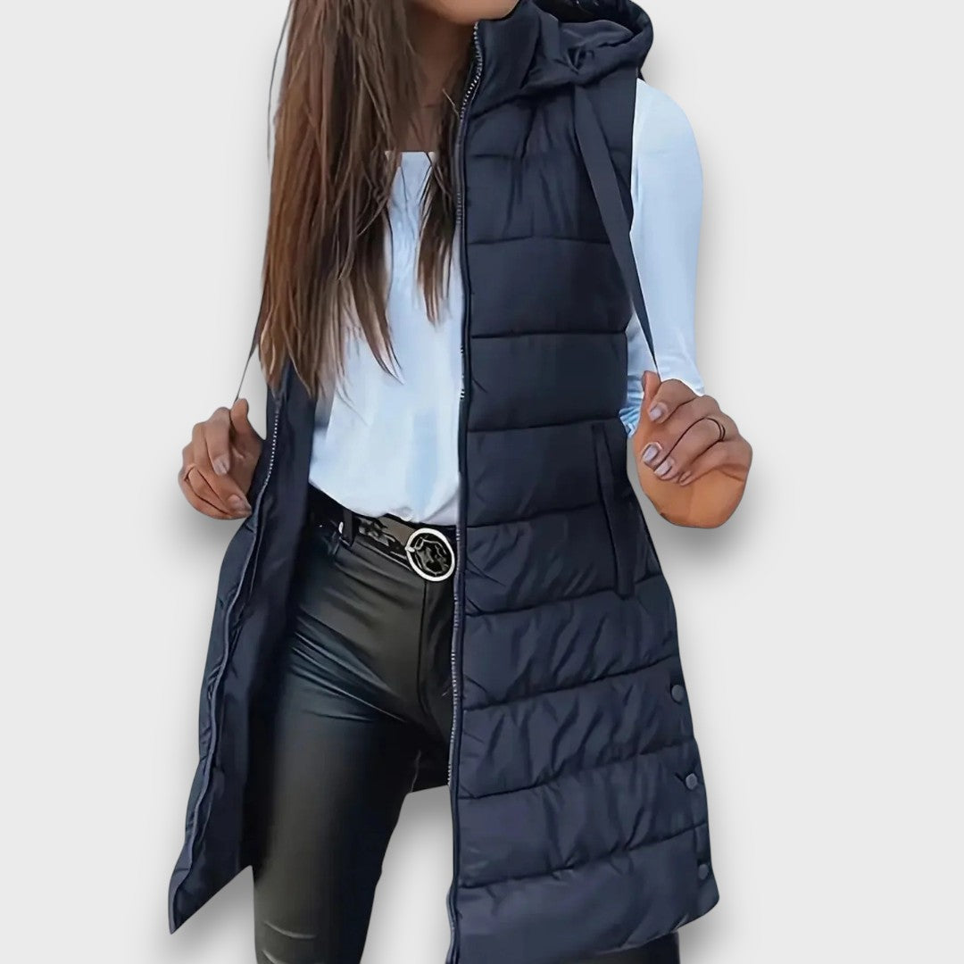 Kaira I Casual sleeveless hooded puffer vest