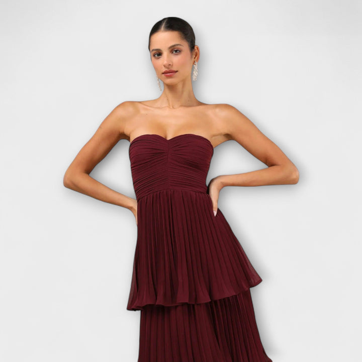 Lorena - Strapless Layered Maxi Dress