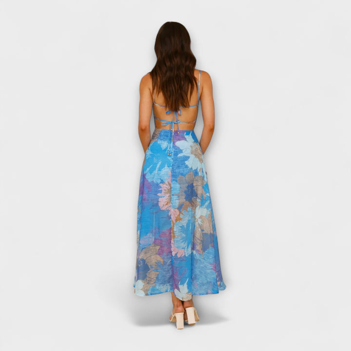 Audrey - Floral Print Strap Dress for Women - Stylish and Alluring