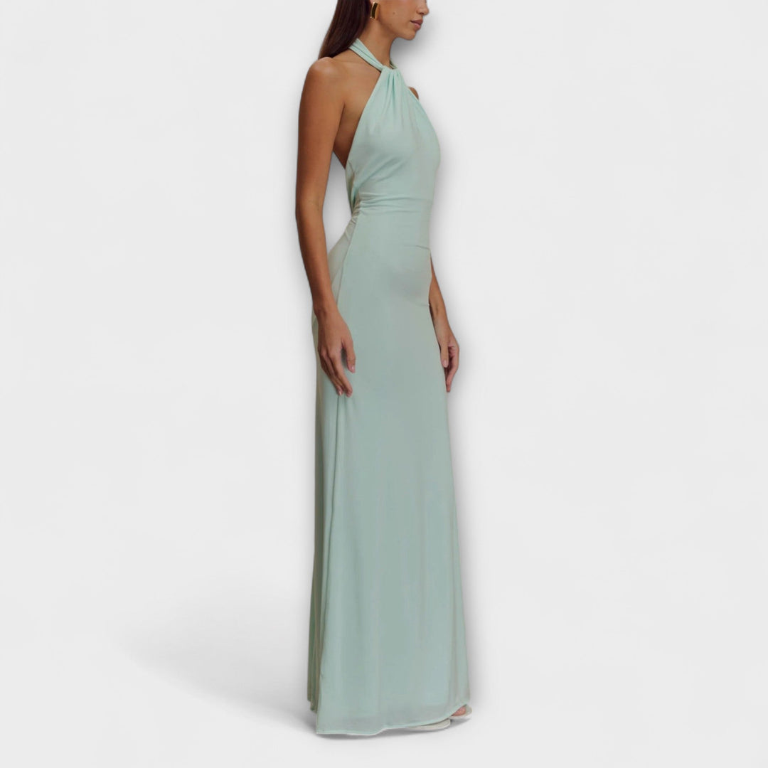 Lagoon - Slinky Halter Maxi Dress