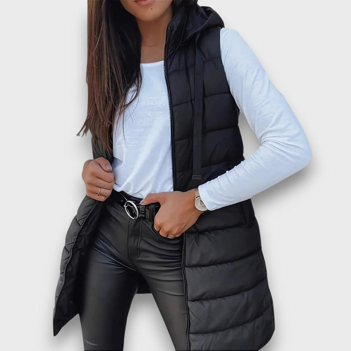 Kaira I Casual sleeveless hooded puffer vest
