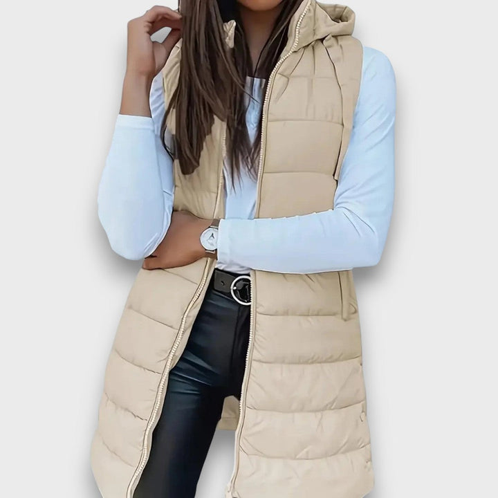 Kaira I Casual sleeveless hooded puffer vest