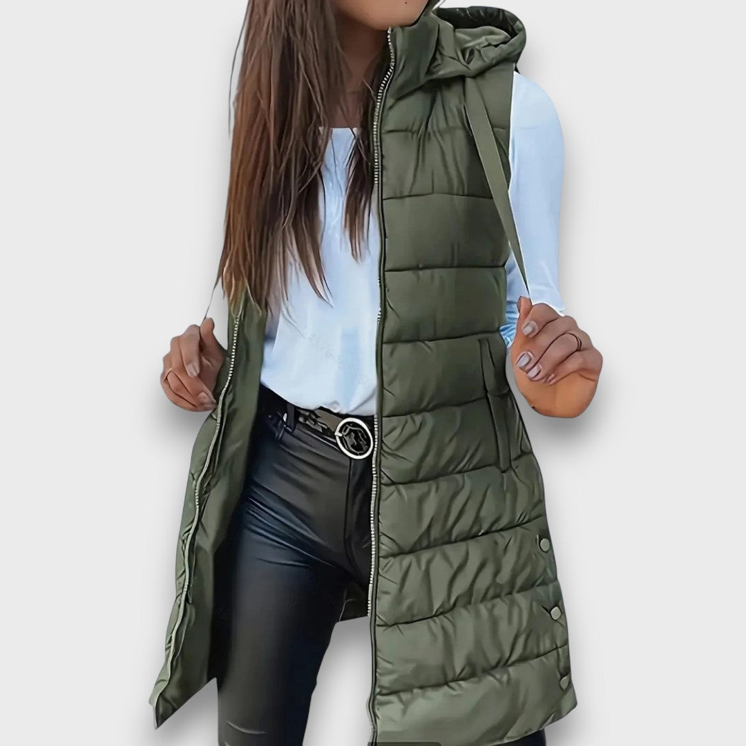 Kaira I Casual sleeveless hooded puffer vest