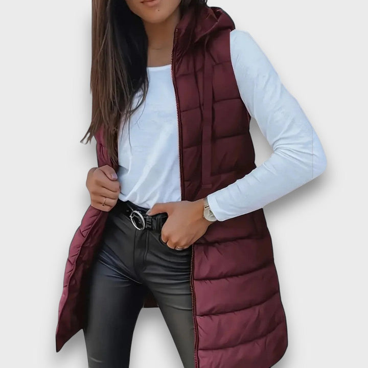 Kaira I Casual sleeveless hooded puffer vest