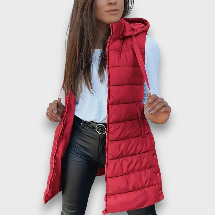 Kaira I Casual sleeveless hooded puffer vest