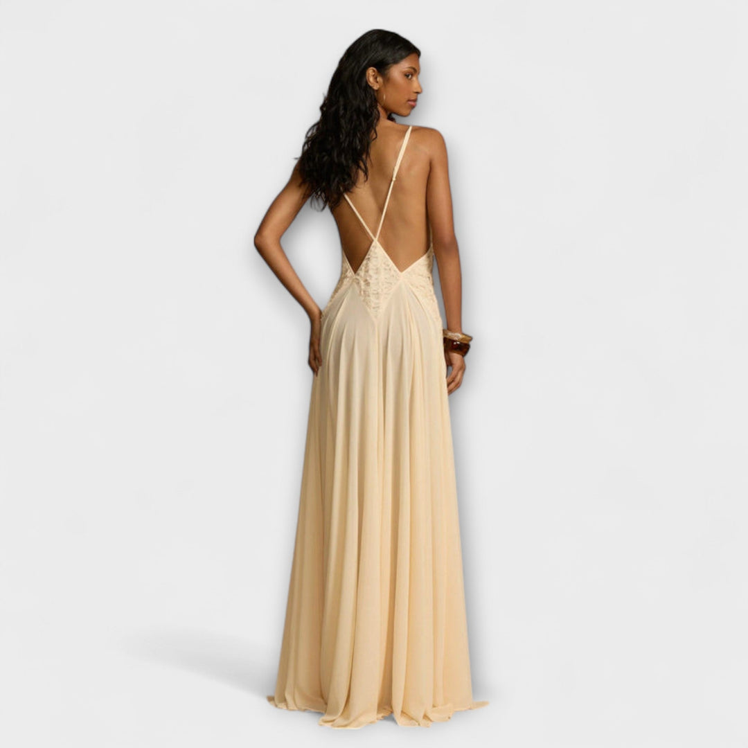 Lavinia - Maxi Dress with Deep V-Neck