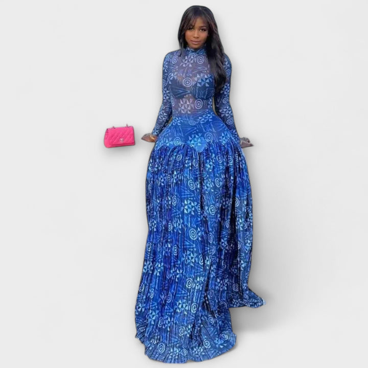 Mia - Maxi Dress with Lily Mesh Design