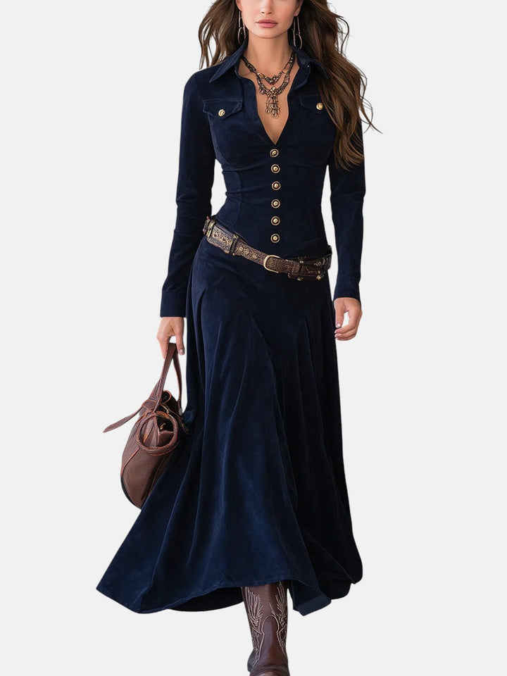 MILANA | Long Suede Dress with Slit