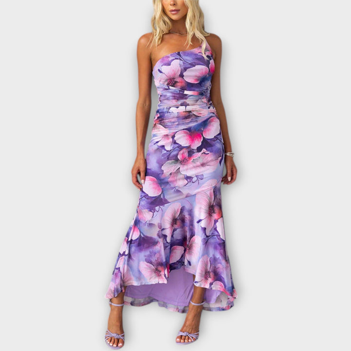 Pia - Maxi Dress with Asymmetrical Ruching