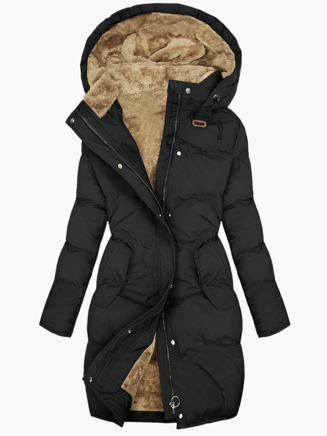 Olivia Long Hooded Coat – Comfortable Everyday Outerwear