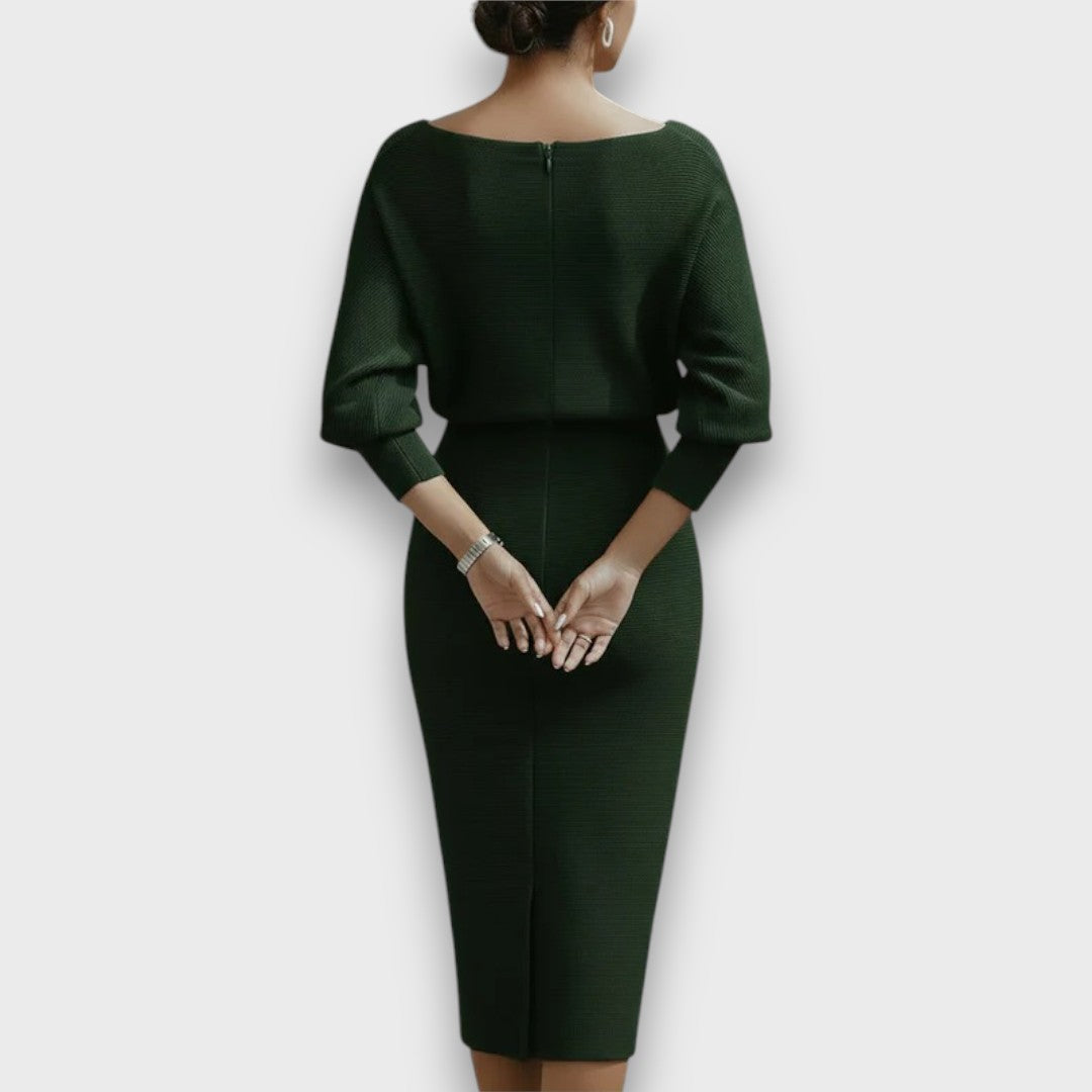 Lunaria I Draped batwing midi dress