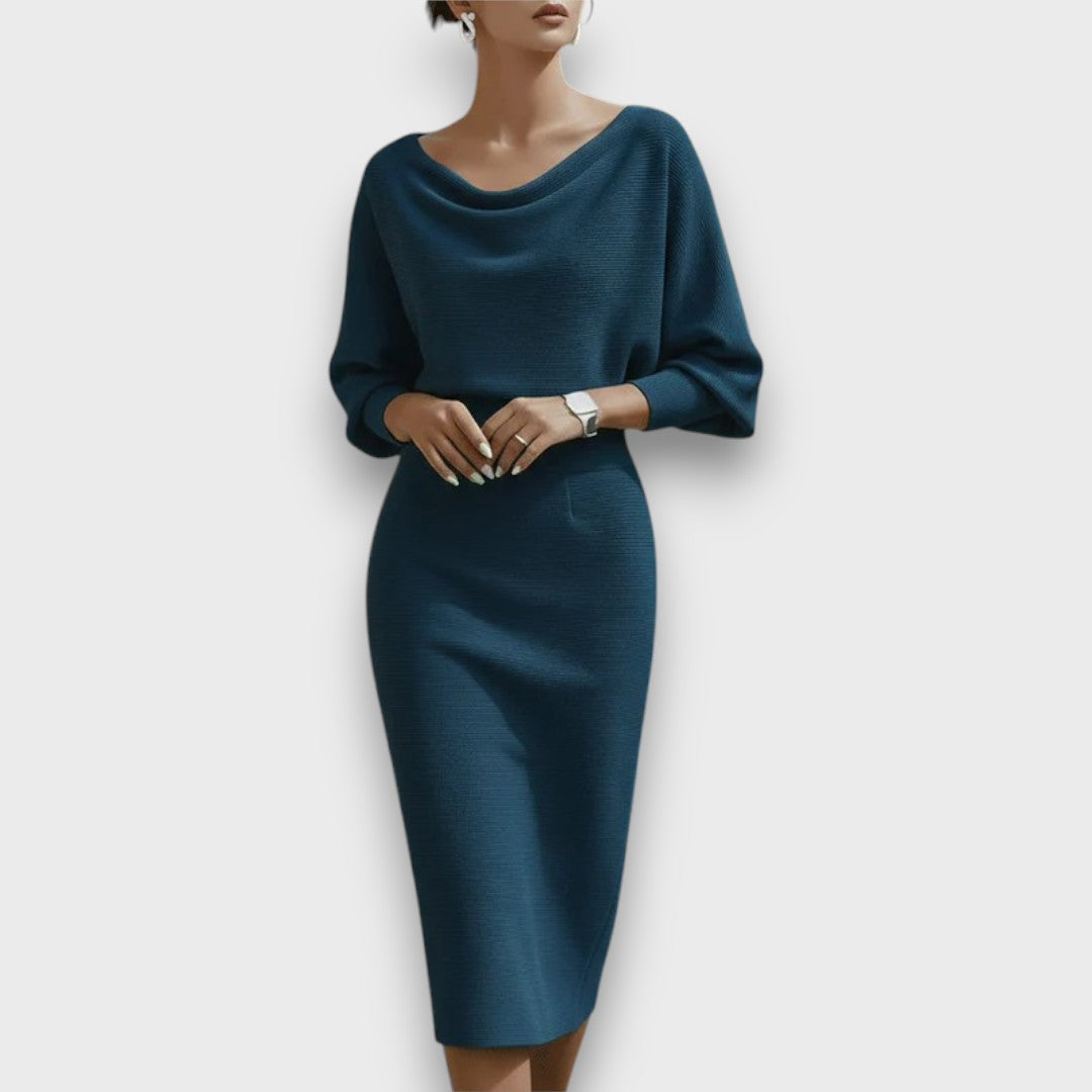 Lunaria I Draped batwing midi dress