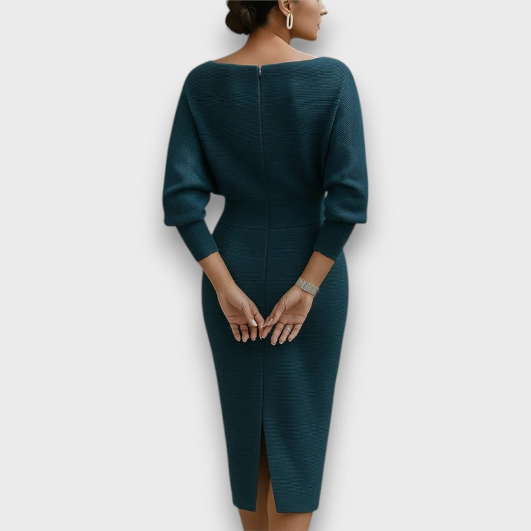 Lunaria I Draped batwing midi dress