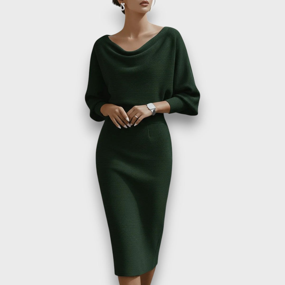 Lunaria I Draped batwing midi dress