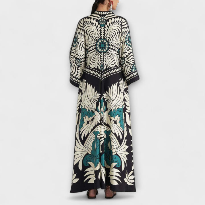 Giselle - Stylish Floral Print Flowing Maxi Dress