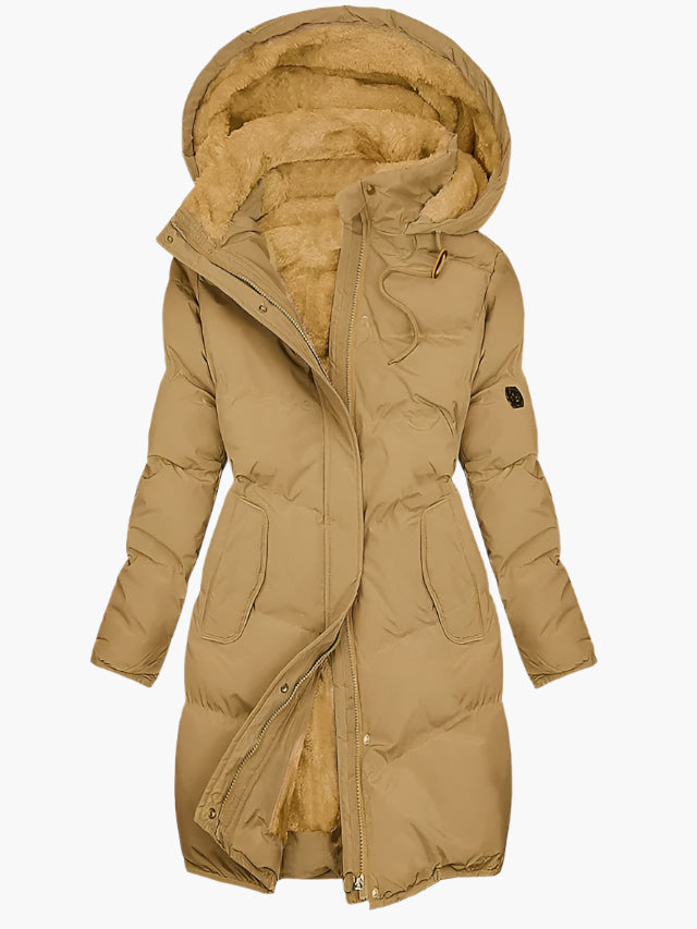 Olivia Long Hooded Coat – Comfortable Everyday Outerwear